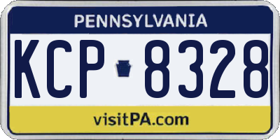 PA license plate KCP8328