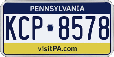PA license plate KCP8578