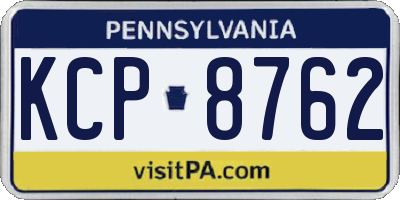 PA license plate KCP8762