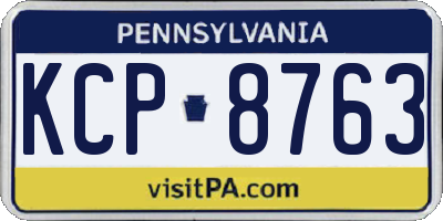PA license plate KCP8763