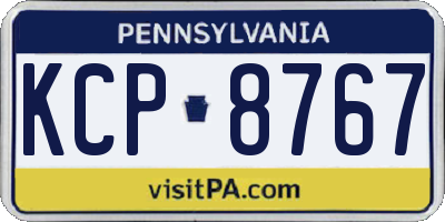 PA license plate KCP8767