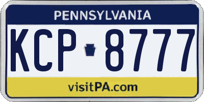 PA license plate KCP8777