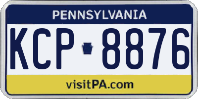 PA license plate KCP8876