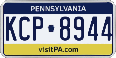 PA license plate KCP8944