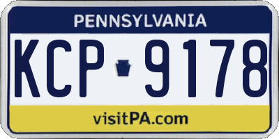 PA license plate KCP9178