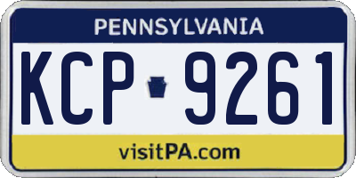 PA license plate KCP9261