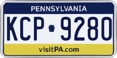 PA license plate KCP9280