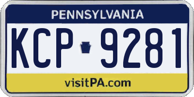 PA license plate KCP9281