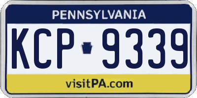 PA license plate KCP9339