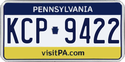 PA license plate KCP9422