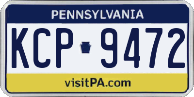 PA license plate KCP9472