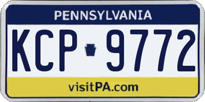 PA license plate KCP9772