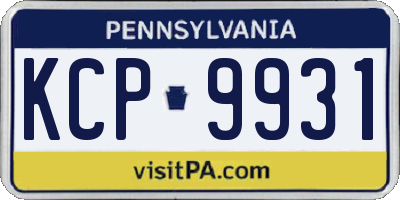 PA license plate KCP9931