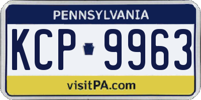 PA license plate KCP9963
