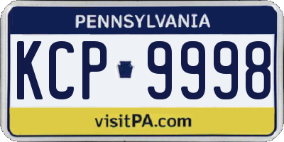 PA license plate KCP9998