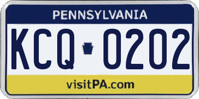 PA license plate KCQ0202