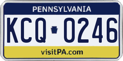 PA license plate KCQ0246