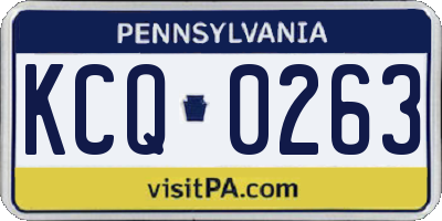 PA license plate KCQ0263