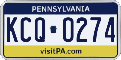 PA license plate KCQ0274
