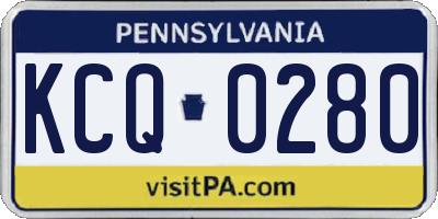PA license plate KCQ0280