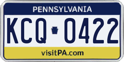 PA license plate KCQ0422