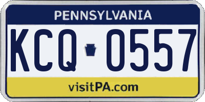 PA license plate KCQ0557