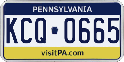 PA license plate KCQ0665