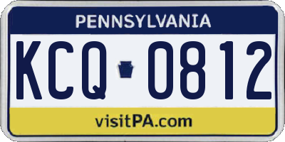 PA license plate KCQ0812