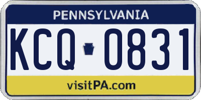 PA license plate KCQ0831