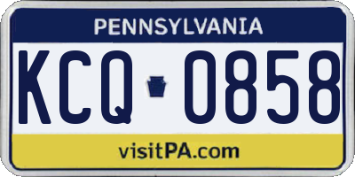 PA license plate KCQ0858