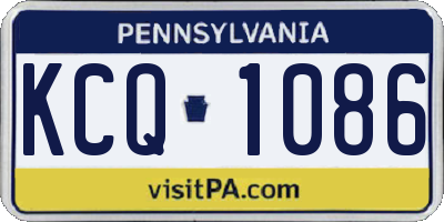 PA license plate KCQ1086