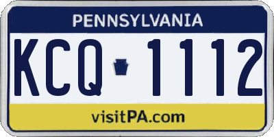 PA license plate KCQ1112