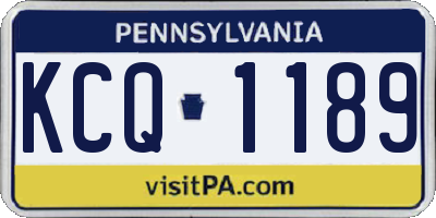 PA license plate KCQ1189