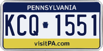 PA license plate KCQ1551