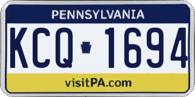 PA license plate KCQ1694