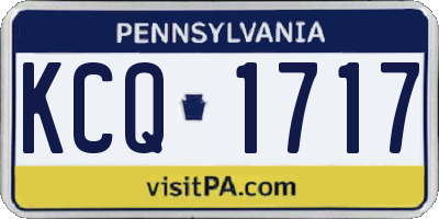 PA license plate KCQ1717