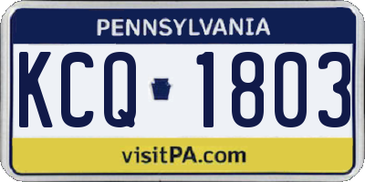PA license plate KCQ1803