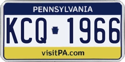 PA license plate KCQ1966