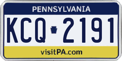 PA license plate KCQ2191
