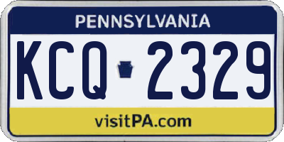 PA license plate KCQ2329