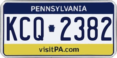 PA license plate KCQ2382