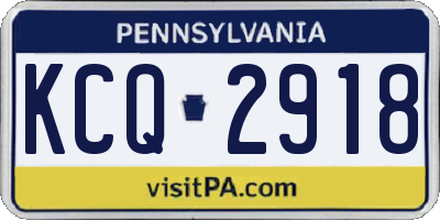 PA license plate KCQ2918