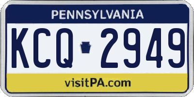PA license plate KCQ2949