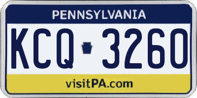 PA license plate KCQ3260