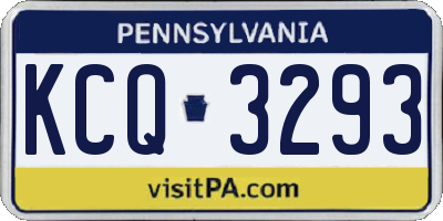 PA license plate KCQ3293