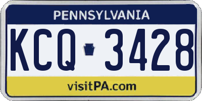 PA license plate KCQ3428