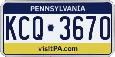 PA license plate KCQ3670