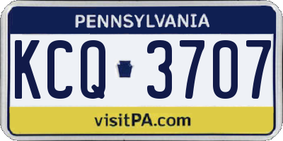 PA license plate KCQ3707