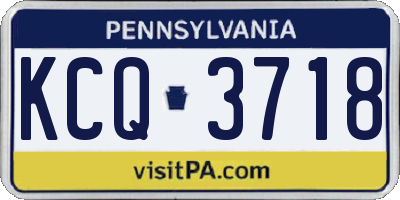 PA license plate KCQ3718