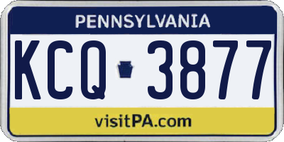 PA license plate KCQ3877